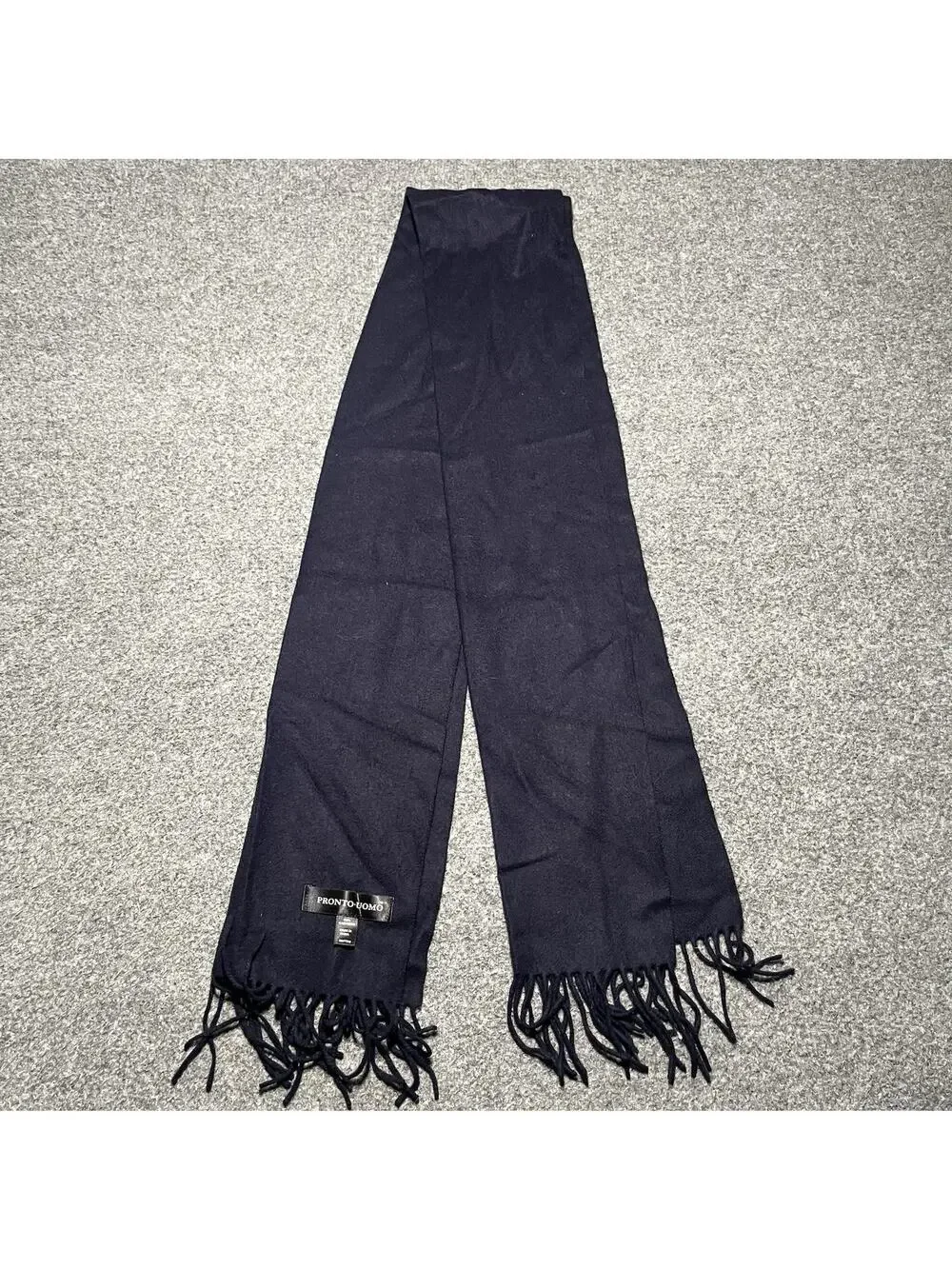 Pronto Uomo Cashmere Scarf Adult Blue Fringe Winter Warm Soft Preppy City